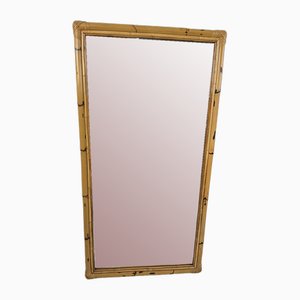 Large Wall Mirror in Bamboo, Italy, 1970s