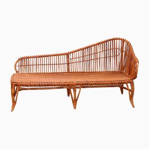 Bamboo and Rattan Chaise Lounge attributed to Franco Albini, 1960s