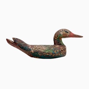 Early 20th Century French Hand Carved Duck, 1890s