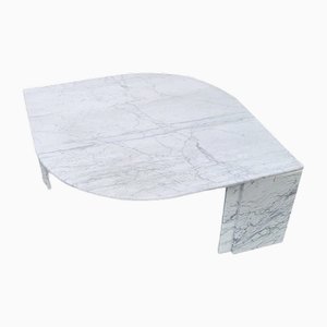 Large Marble Teardrop Coffee Table attributed to Roche Bobois, France, 1970s
