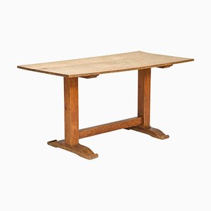 Mesa de comedor rectangular de madera de refectorio Arts & Crafts