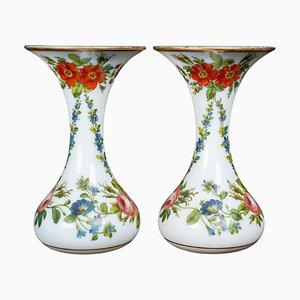 Napoleon III Opaline Vases, 19th Century, Set of 2