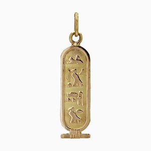 Modern 18 Karat Yellow Gold Egyptian Cartouche Pendant