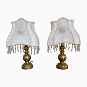 Vintage Brass Table Lamps, Set of 2