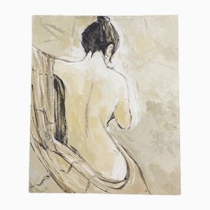 Artista francés, mujer desnuda, pintura al óleo