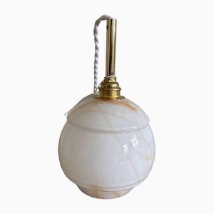 Lámpara de techo vintage de vidrio blanco