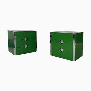Italian Modern MB3 Bedside Cabinets attributed to Luigi Caccia Domination for Azucena, 1970s, Set of 2