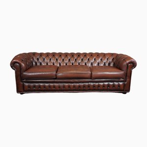 Großes 3-Sitzer Chesterfield Sofa aus Rindsleder