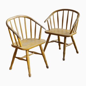Windsor Stick Back Painted Chairs, Set of 2