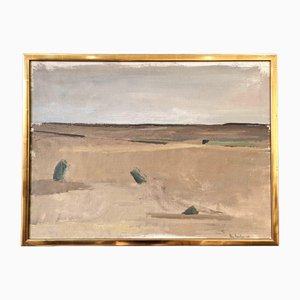 Desert Horizon, Oil on Board, Framed