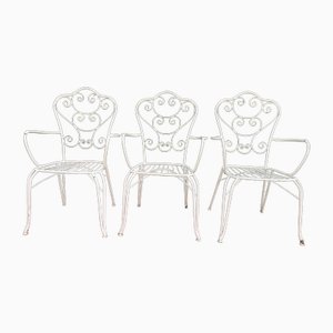 Provencal Armchairs in Wrought Iron, 1960s, Set of 3