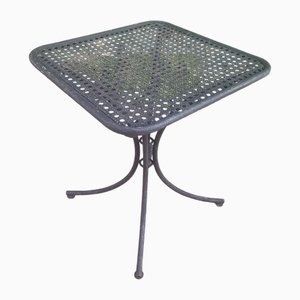 Tavolo con piedistallo in ferro battuto nero, anni '60