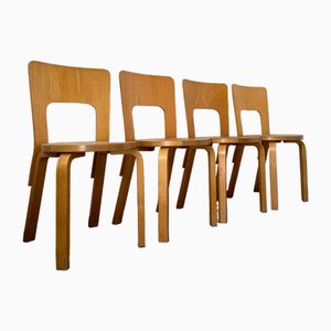 Model 66 Chairs by Alvar Aalto for Artek, 1950s, Set of 4