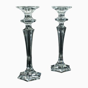 English Candlesticks in Glass, 1970s, Set of 2