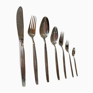 Danish Modern Silver-Plated Capri Cutlery for 12 by Kr. J. Andersen, 1960s, Set of 89