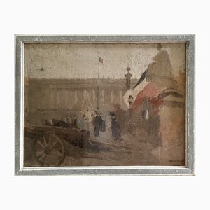 Edwin Scott, Place de la Concorde am 14. Juli 1890er Jahre, Öl auf Holz, gerahmt
