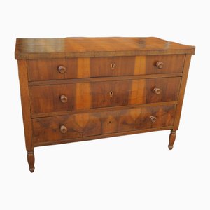 Walnut Veneered Three-Drawer Chest of Drawers