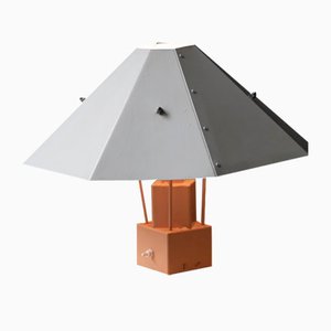 Dutch Umbrella Table Lamp in Peach and White Metal, 1980s