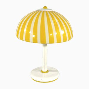 Yellow Striped Table Lamp in Murano Glass from DV, 1970s