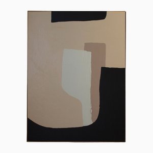 Bodasca, Composición abstracta beige, década de 2020, Acrílico sobre lienzo