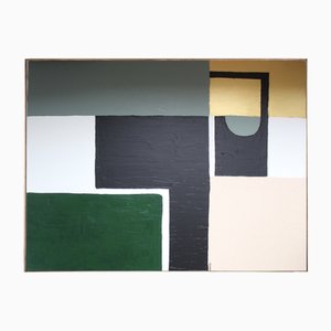 Bodasca, Composición abstracta verde grande, década de 2020, Acrílico sobre lienzo