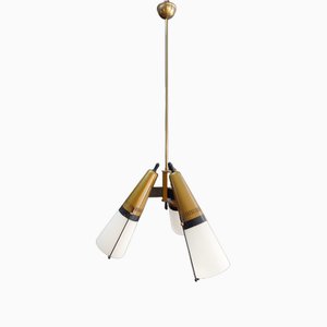 3-Light Ceiling Lamp from Lamperti, Italy, 1960s