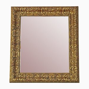 Espejo de pared o sobremanto antiguo grande dorado