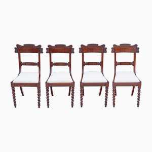 Chaises de Salle à Manger William IV Regency Antiques en Acajou, 1830s, Set de 4