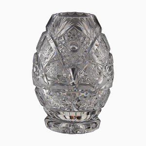 Vintage Cut Crystal Glass Vase from Glasswork Novy Bor, 1950s