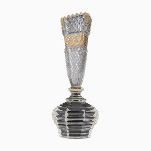 Copa vintage de cristal tallado de Glasswork Novy Bor, años 50