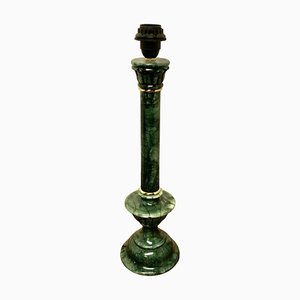 Lámpara de mesa alta de mármol verde, años 60