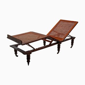 Antique Folding & Adjustable Daybed from British Campaign Furniture, London, 1870s