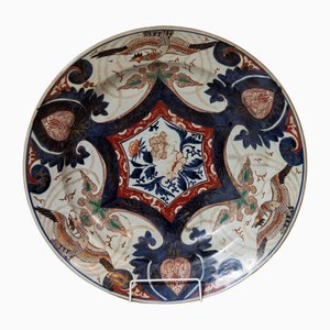 Großer japanischer Arita Teller aus Porzellan