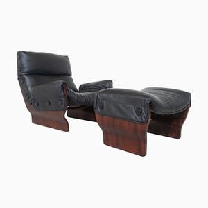 Mid-Century Modern Canada P110 Lounge Chair and Ottoman attributed to Osvaldo Borsani for Tecno, 1960s, Set of 2