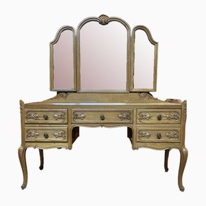 Vintage French Dressing Table with Mirror, 1950s
