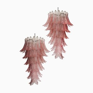 Lámparas de araña Felci italianas de cristal de Murano, años 90. Juego de 2