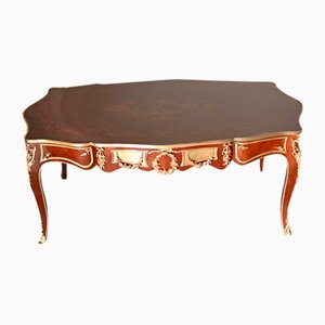 French Louis XVI Coffee Table in Marquetry Inlay