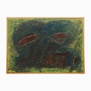 Composición abstracta moderna, Pintura al óleo, Siglo XX, Enmarcado