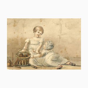 Elizabeth Walpole, Catherine Margaret & Thomas Walpole, 1806, Aquarell