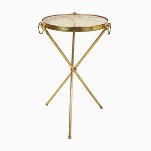 Italian Marble & Brass Occasional Table by J. Brizzi, 1950s