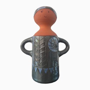 Jarrón sueco vintage de cerámica de Vera Kaij para Steneby, años 70