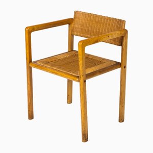 Beech and Straw Armchair, 1970s