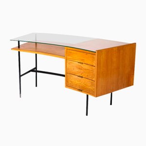 Wooden and Glass Desk by Jean René Picard, 1960s