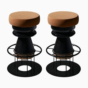 Set of Medium Black Tembo Stool by Note Design Studio