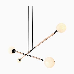 Leather and Alabaster Mobile Chandelier by Contain