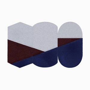 Medium Blue Oci Triptych Rug by Seraina Lareida