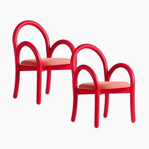 Goma Armchairs in Red by Made by Choice, Set of 2