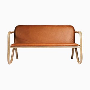 Kolho Two-Seater Bench in Cognac Leather by Made by Choice