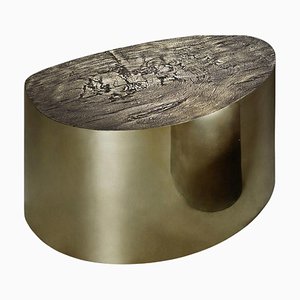 Albeo II Bronze Shiny Polished Side Table by Irene Ganser Ulreich