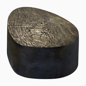 Mesa de salón Albeo I patinada de bronce en negro de Irene Ganser Ulreich